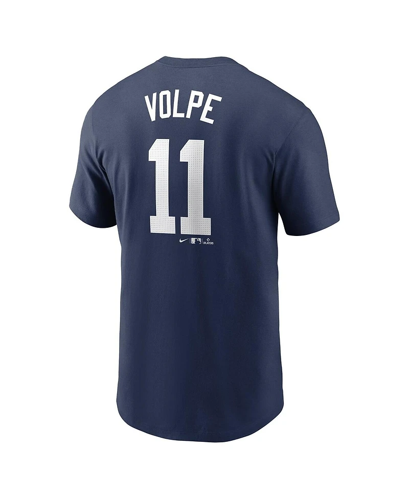 Nike Men's Anthony Volpe Navy New York Yankees Fuse Name Number T-Shirt