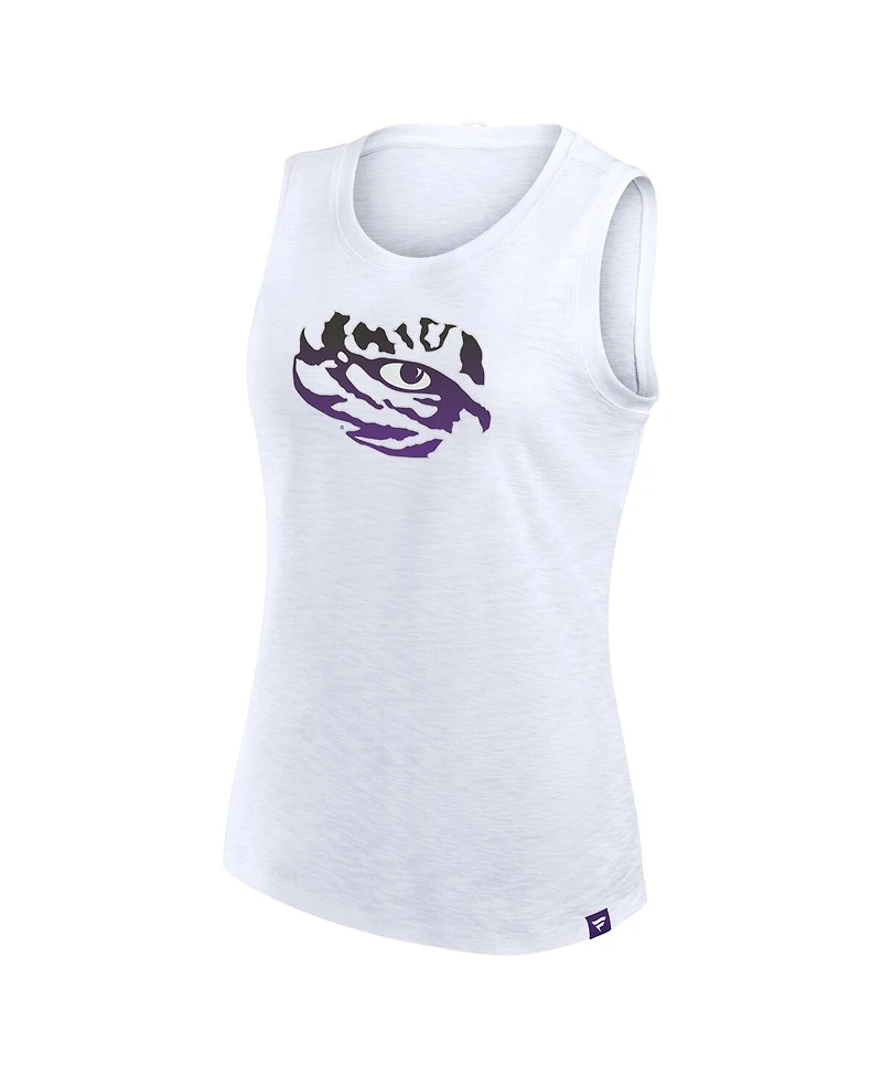 Fanatics Women's White Lsu Tigers Activate Slub Tank Top