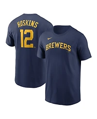 Nike Men's Rhys Hoskins Navy Milwaukee Brewers Fuse Name Number T-Shirt