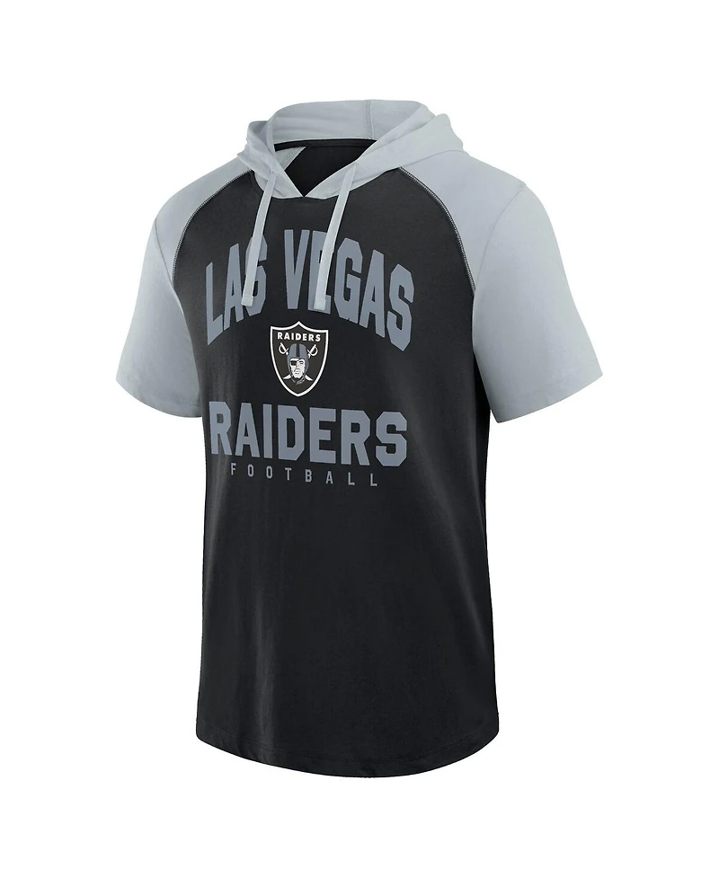 Logo Athletic Men's Black Las Vegas Raiders Prime Hoodie T-Shirt