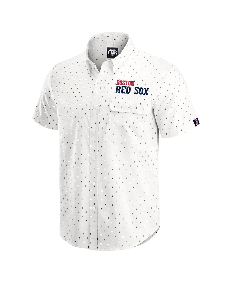 Darius Rucker Collection by Fanatics Men's Cream Boston Red Sox Printed Button-Down Shirt