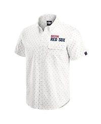 Darius Rucker Collection by Fanatics Men's Cream Boston Red Sox Printed Button-Down Shirt