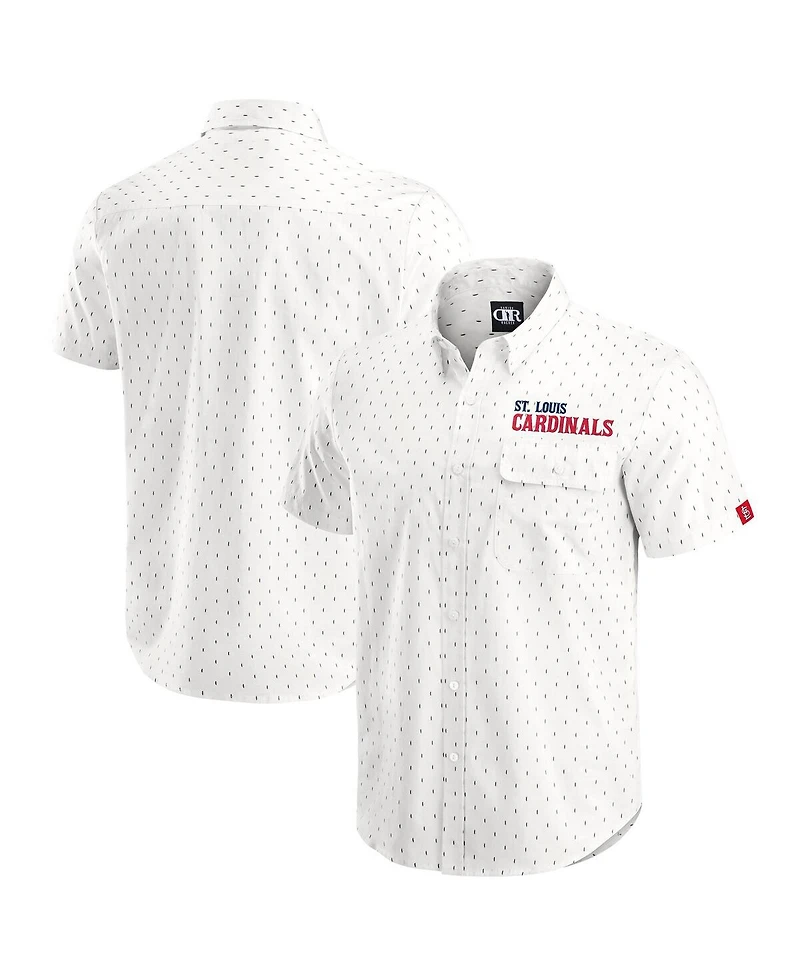 Darius Rucker Collection by Fanatics Men's Cream St. Louis Cardinals Printed Button-Down Shirt