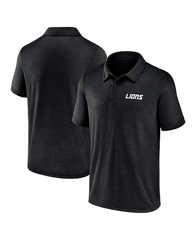 Logo Athletic Men's Black Detroit Lions Unstoppable Polo Shirt
