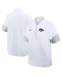 Nike Men's White Iowa Hawkeyes 2025 Sideline Coaches Lightweight Short Sleeve Jacket