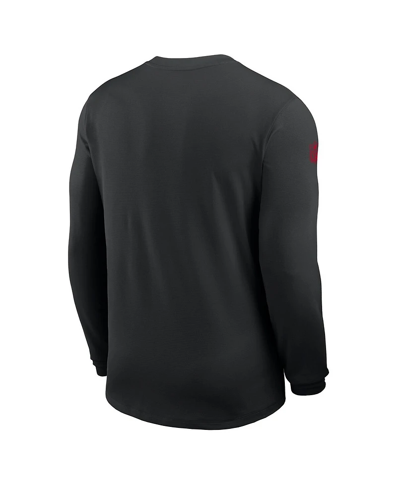 Nike Men's Black Atlanta Falcons Sideline Coach Uv Performance Long Sleeve T-Shirt