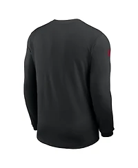 Nike Men's Black Atlanta Falcons Sideline Coach Uv Performance Long Sleeve T-Shirt