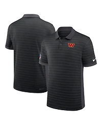 Nike Men's Black Washington Commanders Sideline Victory Stripe Performance Polo Shirt