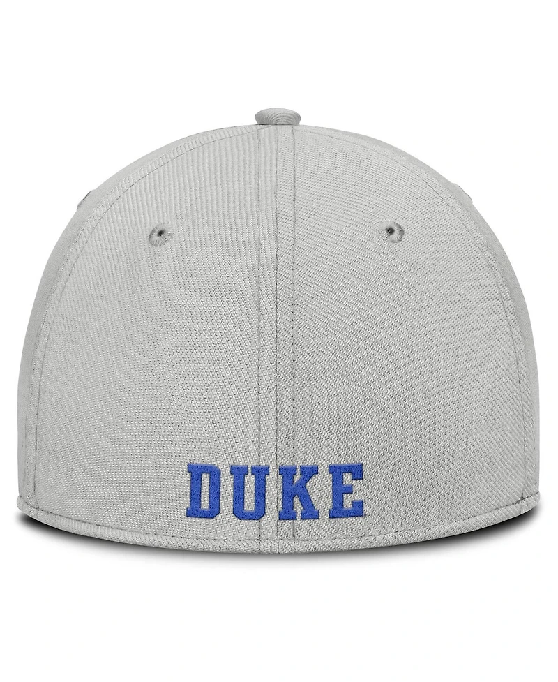 Nike Men's Gray Duke Blue Devils Rise Practice Performance Adjustable Hat