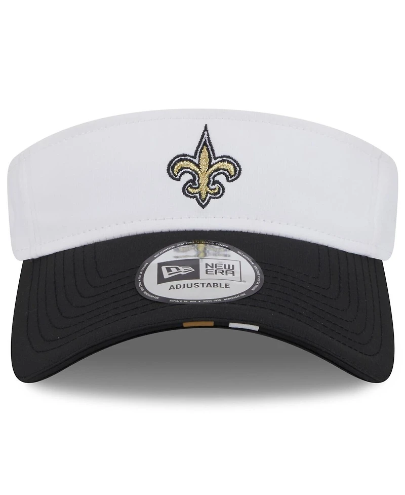 New Era Men's White/Black New Orleans Saints 2025 Nfl Training Camp Adjustable Visor Hat
