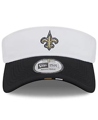 New Era Men's White/Black New Orleans Saints 2025 Nfl Training Camp Adjustable Visor Hat