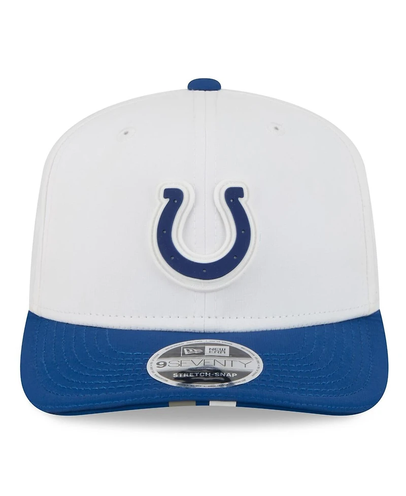 New Era Men's White/Royal Indianapolis Colts 2025 Nfl Training Camp 9SEVENTY Adjustable Hat