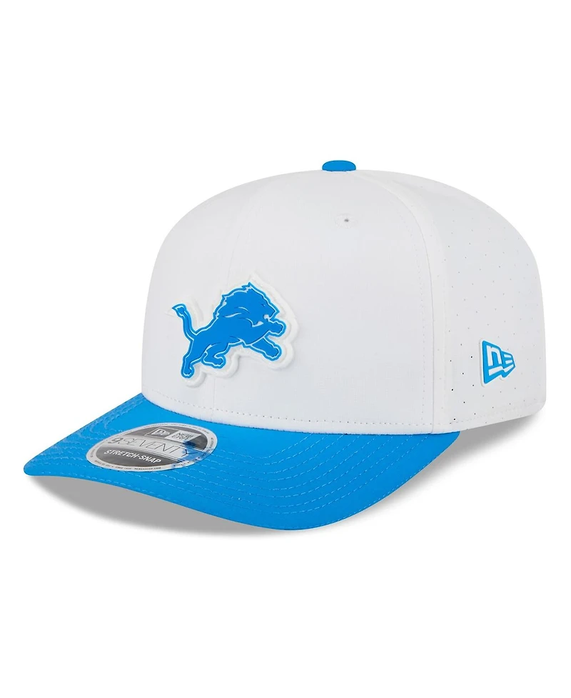 New Era Men's White/Blue Detroit Lions 2025 Nfl Training Camp 9SEVENTY Adjustable Hat