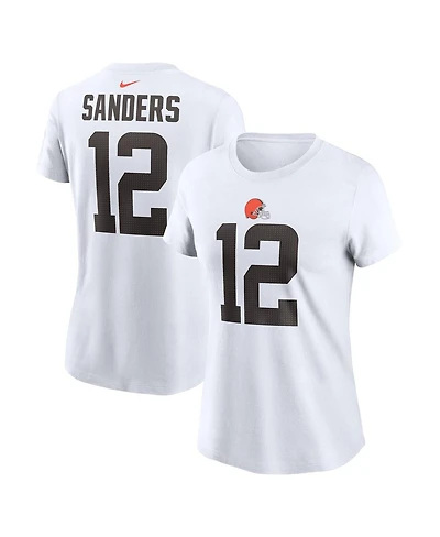 Nike Women's Shedeur Sanders White Cleveland Browns 2025 Nfl Draft Name Number T-Shirt