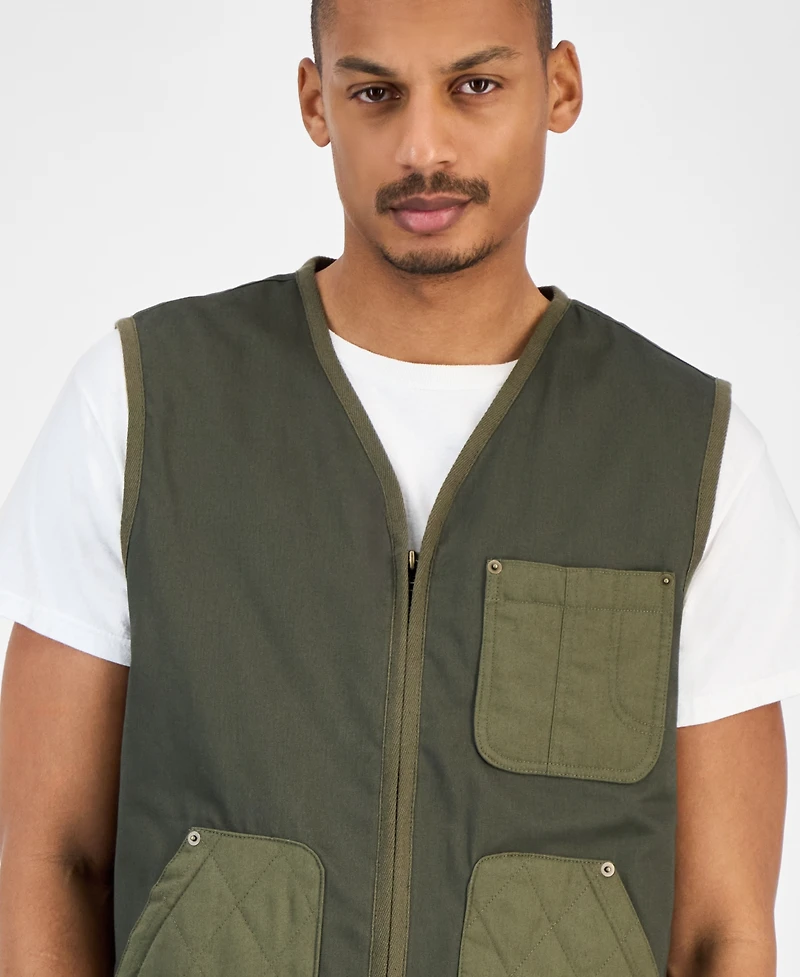 Sun + Stone Men's Utility Vest, Macy's Exclusive
