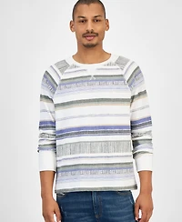 Sun + Stone Men's Striped Waffle-Knit Thermal Shirt, Macy's Exclusive