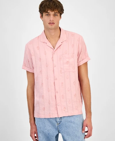Sun + Stone Men's Seersucker Camp Shirt, Macy's Exclusive