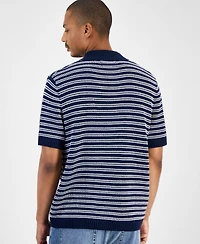 Sun + Stone Men's Striped Short-Sleeve Cardigan, Macy's Exclusive