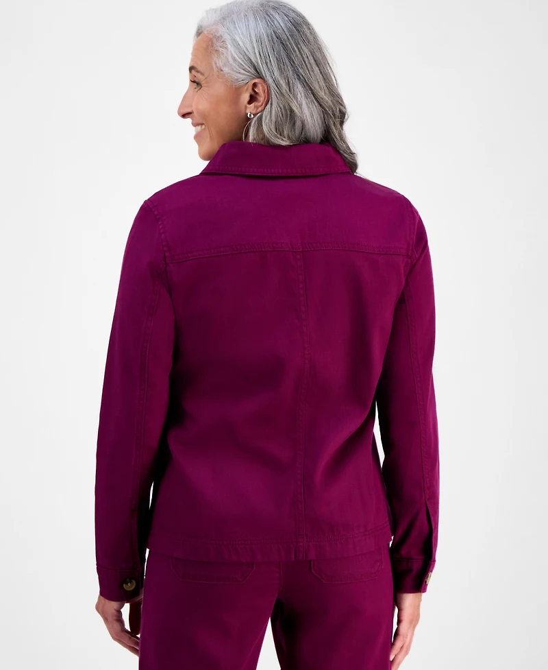 Style & Co Petite Twill Jacket, Macy's Exclusive