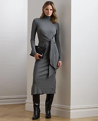 Lauren Ralph Women's Tie-Front Turtleneck Dress