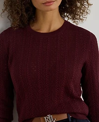 Lauren Ralph Women's Long Sleeves Pointelle-Knit Sweater