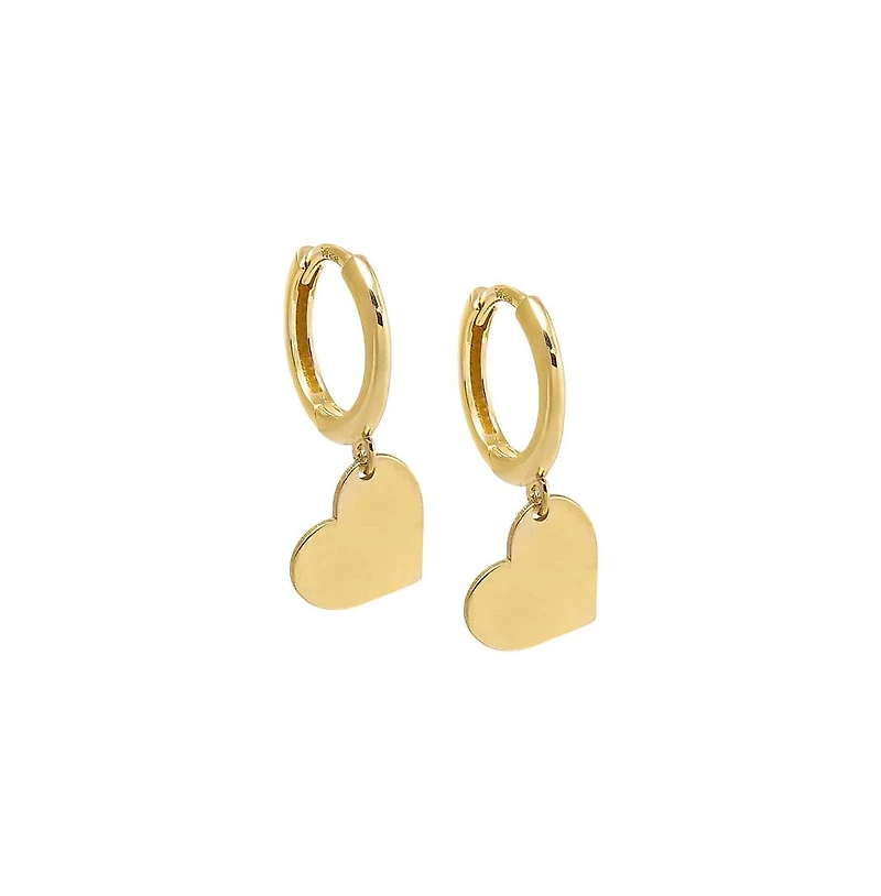 by Adina Eden Solid Dangling Heart Huggie Earring 14K