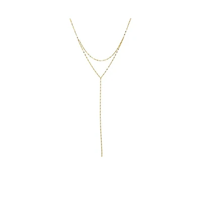 By Adina Eden 2 In 1 Mariner Chain Lariat Necklace 14K