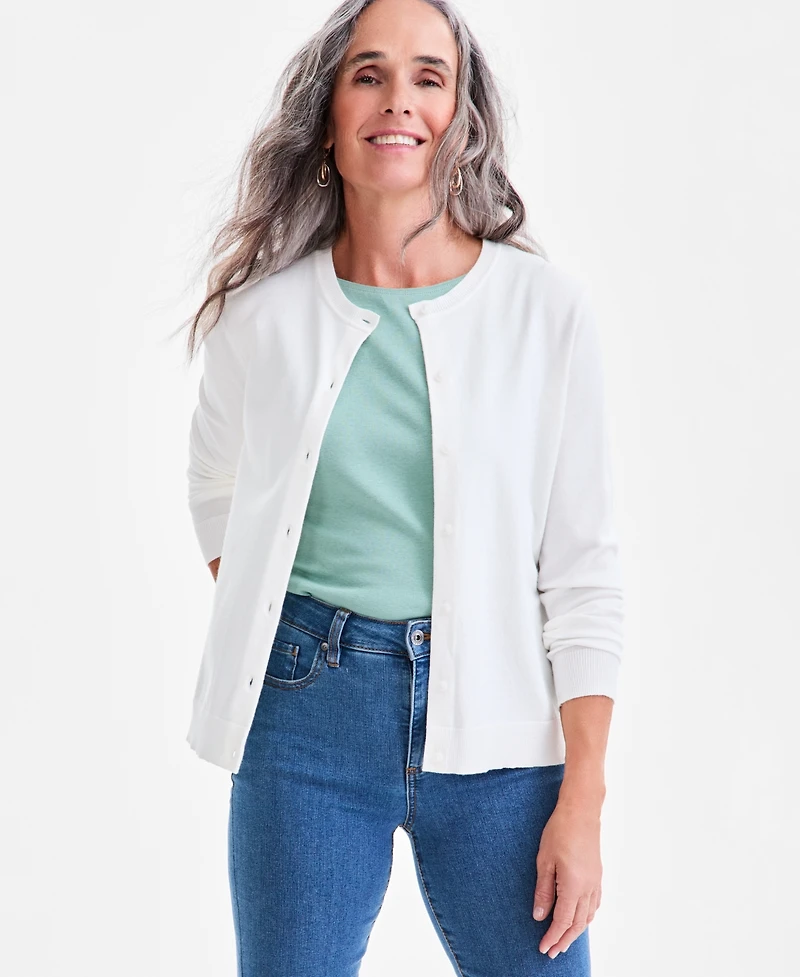 Style & Co Women's Button-Down Long-Sleeve Cardigan, Created for Macy's