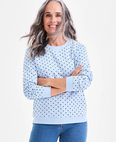Style & Co Women's Printed Crewneck Sweatshirt, Macy's Exclusive