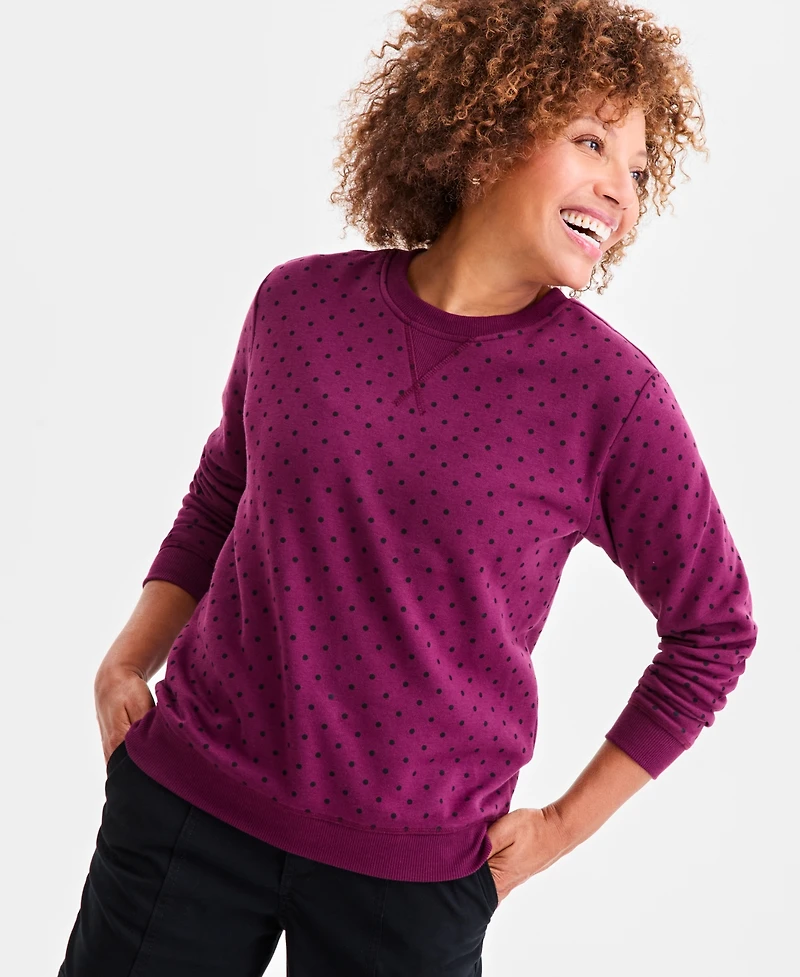 Style & Co Women's Printed Crewneck Sweatshirt, Macy's Exclusive