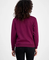 Style & Co Petite Polka Dot Crewneck Sweatshirt, Macy's Exclusive
