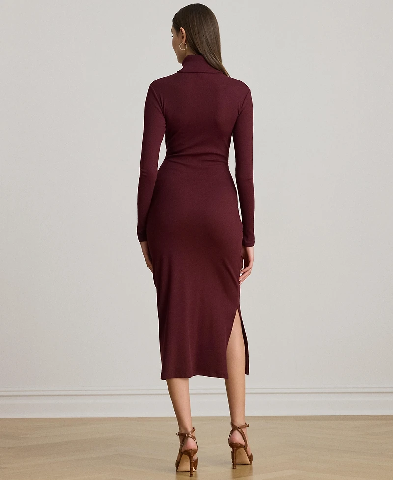 Lauren Ralph Women's Tie-Front Turtle Neck Dress