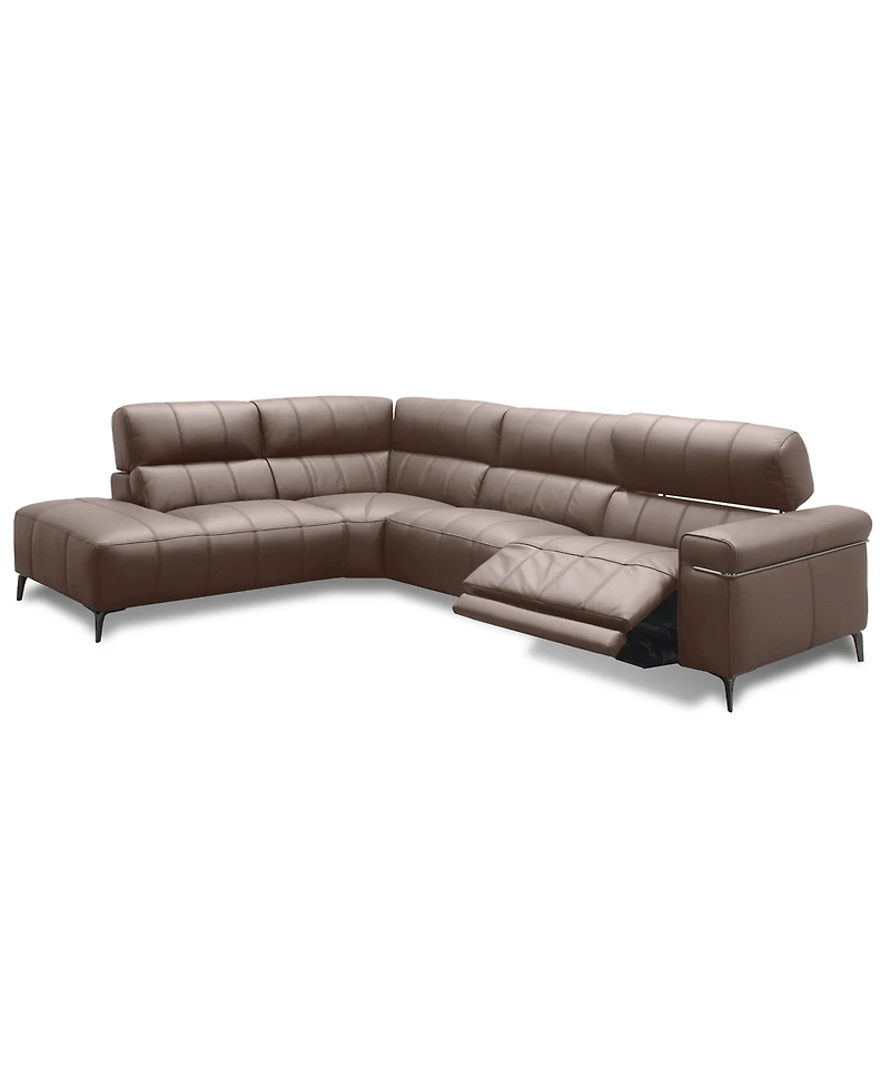 Wyndill 2-Pc. Leather Sectional with 1 Power Recliner, Exclusively at Macy's
