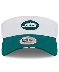 New Era Men's White/Green New York Jets 2025 Nfl Training Camp Adjustable Visor Hat