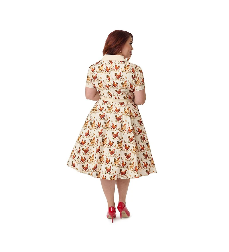 Unique Vintage Plus 1950s Collared Shirt Dress