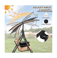 Porch Swing Hammock Chair with Adjustable Canopy
