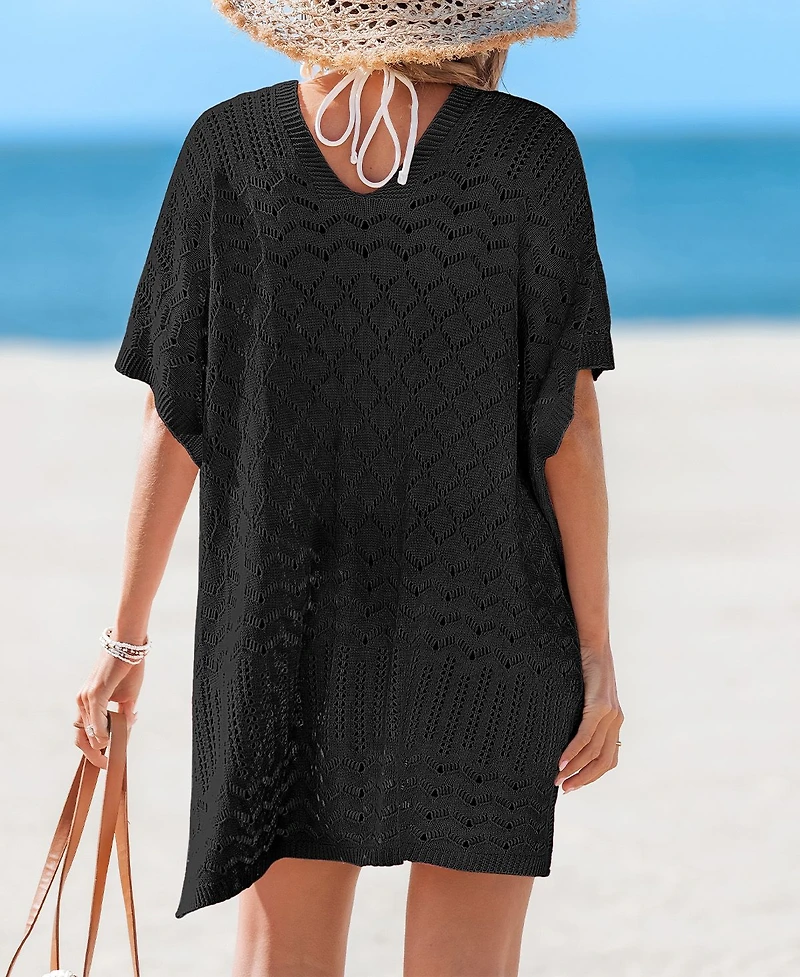 Cupshe Women's Laguna Escape Beige Cover-Up Mini Beach Dress