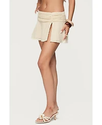 Edikted Women's Anja Textured Ruched Mini Skirt