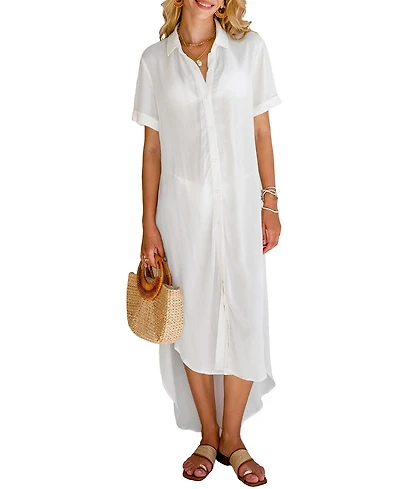 Cupshe Women's Relaxed & Polished White Midi Beach Dress