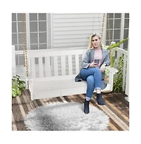 Mondawe 54 Inch Hdpe Patio Porch Swing with Cup Holder