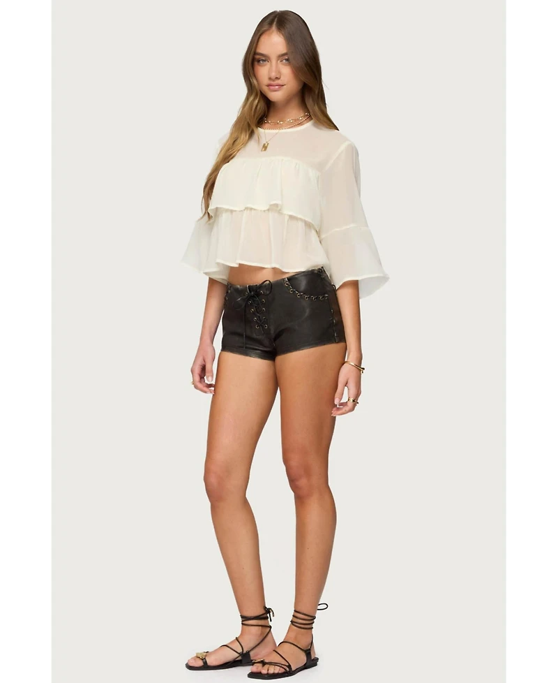 Edikted Women's Missey Ruffled Chiffon Top