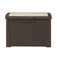 vidaXL Patio Storage Box with Seat Cushion Brown 33 gal Pp