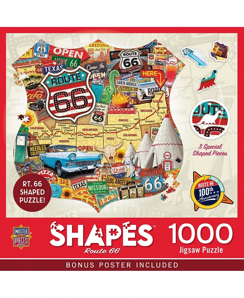 Route 66 1000 Piece Shaped Jigsaw Puzzle