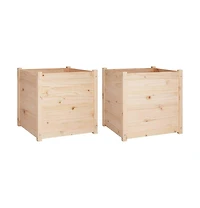 vidaXL Garden Planters 2 pcs 23.6"x23.6"x23.6" Solid Wood Pine