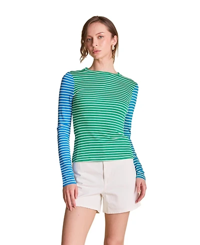 English Factory Women's Color Block Striped T Shirt