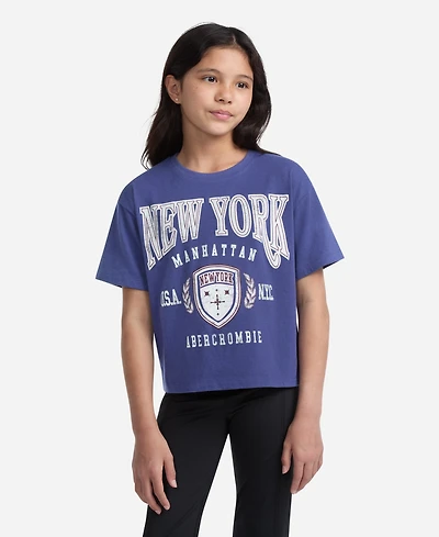 abercrombie kids Girls New York Crest Boxy T-Shirt