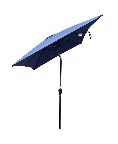 Flynama 6 x 9ft Patio Umbrella Outdoor Waterproof Umbrella with Crank and Push Button Tilt without flap