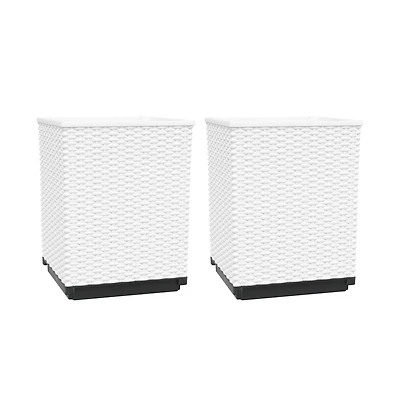 vidaXL Planters 2 pcs White 11.8"x11.8"x14.6" Polypropylene
