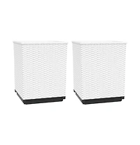 vidaXL Planters 2 pcs White 11.8"x11.8"x14.6" Polypropylene