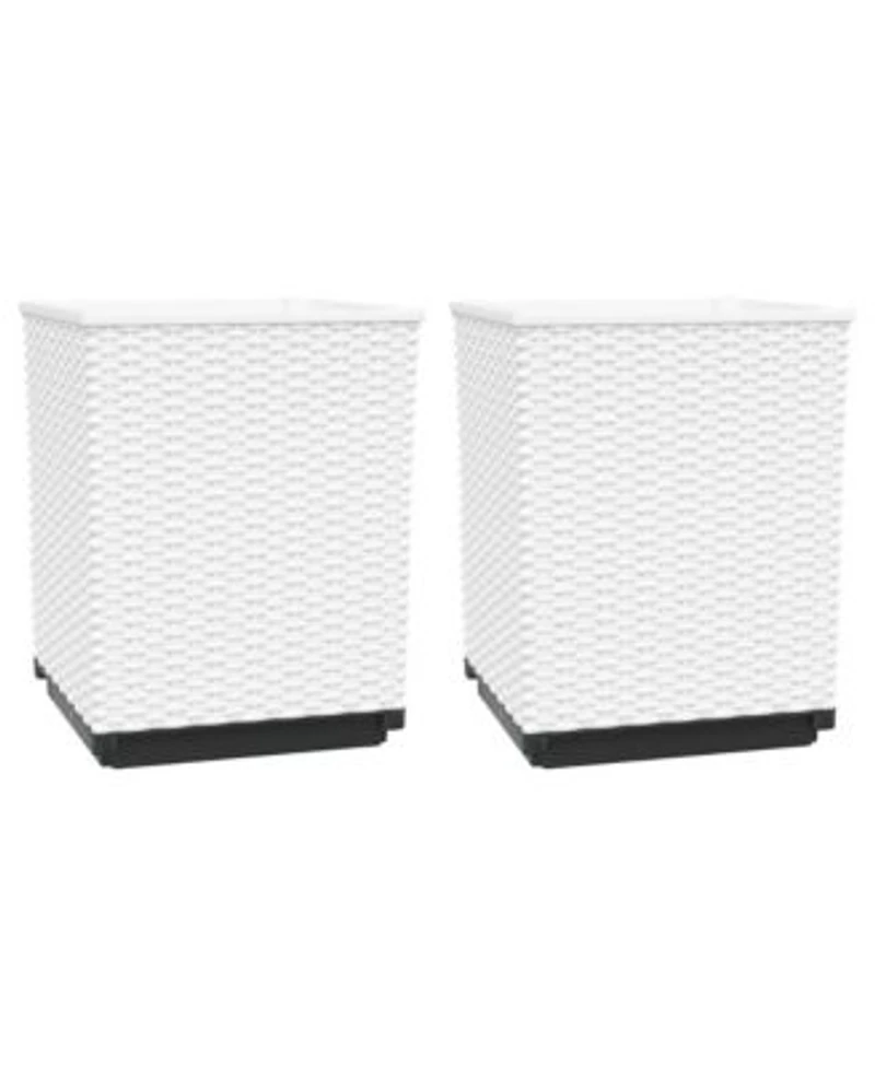 Vidaxl Planters 2 Pcs White 11.8 X22x11.8 X22x14.6 X22 Polypropylene